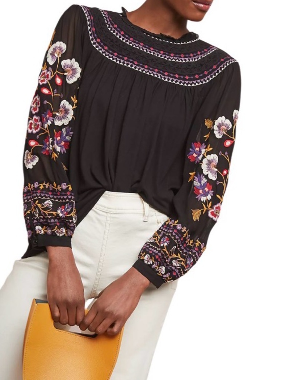 Anthropologie Akemi + Kim Black
Embroidered Blouse size L